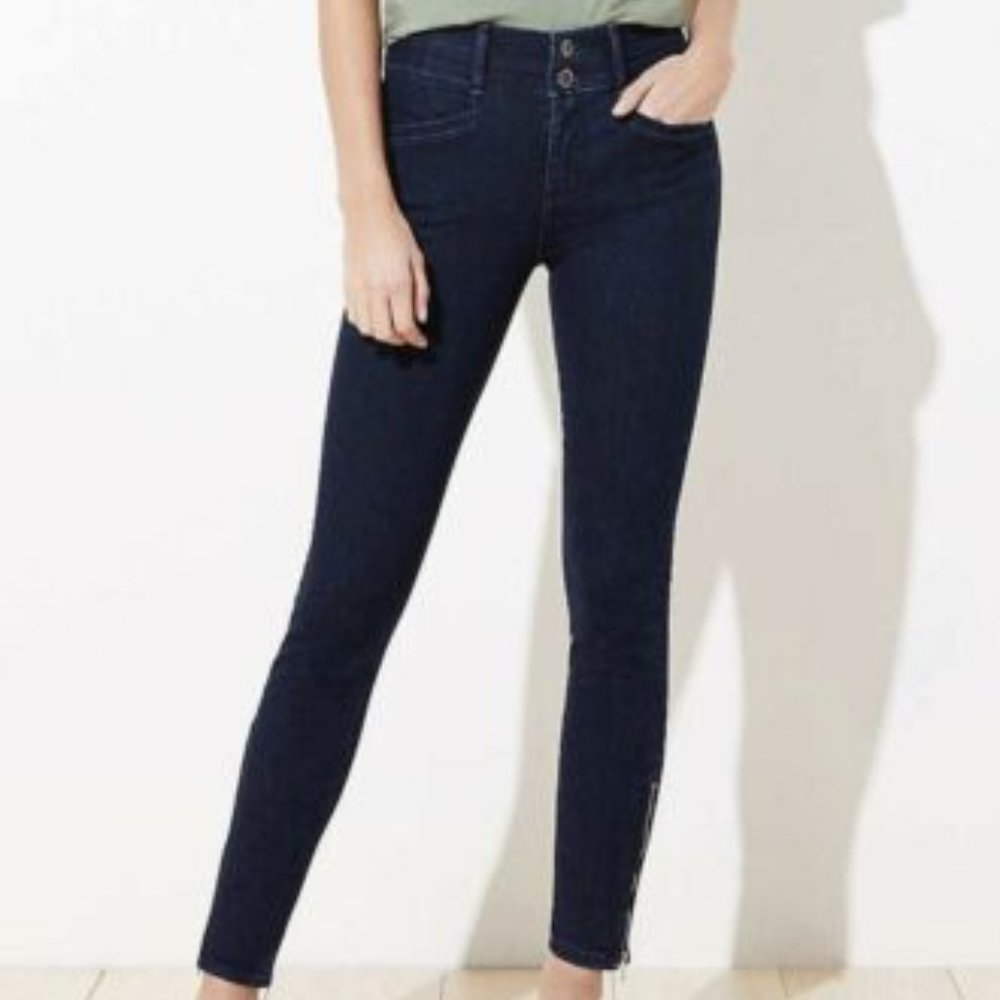 NWT LOFT Ankle Zip Jeans Size 00/24Waist NWT